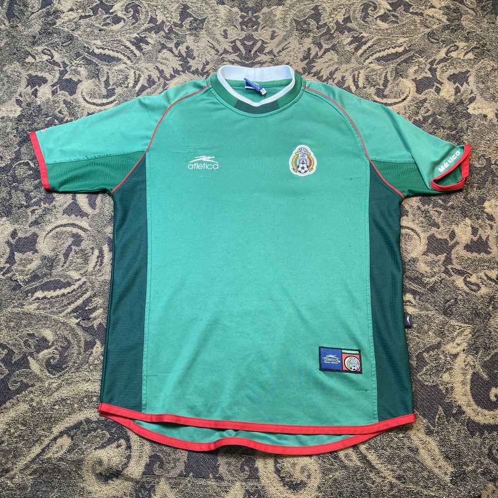 Vtg Y2K 2001-2002 Atletica Mexico Home Soccer Jersey Mens Size Small Green